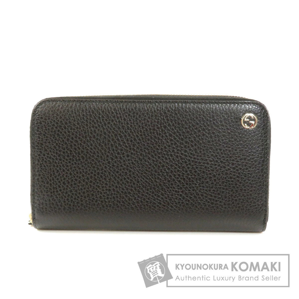 Gucci Zipper Long Wallet Round Interlocking Leather GG - Picture 2 of 6